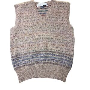 Old School Trading Co. Wool Sweater Vest M Multicolor Vintage Sleeveless